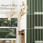 Olive Green Linen Curtains 30 Inch Length Short Kitchen, Semi Sheer Light - Image 3