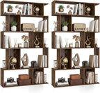 Giantex 5-Tier Bookshelves Set of 2, 10-Cube Geometric Bookcase by Giantex