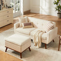 Tbfit 65" W Loveseat Sofa with Ottoman Coffee Table, Mid Century Modern Love by TBfit