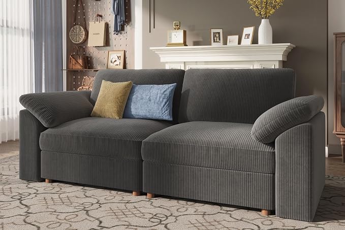 EASE MOOSE Comfty 2 Seat Couch, FSC Certified Modern Deep Seat Sectional Modular - Image 4