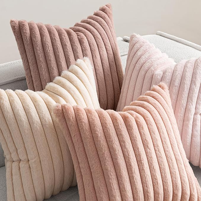 MIULEE Faux Fur Plush Decorative Throw Pillow Covers 16x16, Soft Cute Romantic - Image 5
