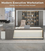 79" L-Shaped Executive Desk - Image 3