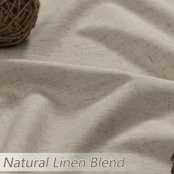 Extra Long 100% Blackout Linen Curtains - Image 3