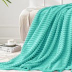 BEDELITE 3D Ribbed Jacquard Aqua Fleece Throw Blanket - Image 7