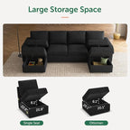 HONBAY Modular Sectional Sleeper Sofa Bed, Velvet Sectional Couch - Image 4