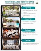 SERWALL Patio Dining Set with 15FT Double Side Umbrella, Outdoor Dining Sets - Image 7
