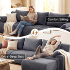 GRUSIGN 118'' Sectional Boneless Oversize Modular Couches, Curved Cloud - Image 4