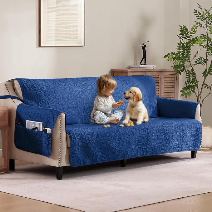 Quilted Grand Sofa Covers Washable, Couch Cover by Pamhaven