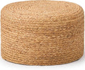 Handwoven Seagrass Ottoman Stool — Natural Round Footstool, Eco‑Friendly Accent by Unknown
