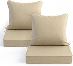 Summsun Outdoor Chair Cushions Set of 2, Faux Linen Patio Furniture Cushions by SUMMSUN