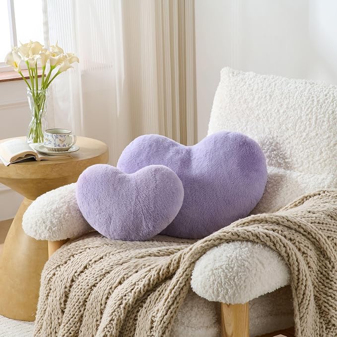 2PCS Throw Pillows Heart Pillow Home Decor Decorative Couch Pillows Bed Pillows - Image 2