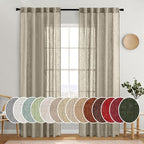 MIULEE Oatmeal Linen Curtains 52x84 Inch 2 Panels by MIULEE