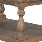 Merax Vintage Coffee Table Featuring Artistic Vase Column Legs and Luxurious - Image 4