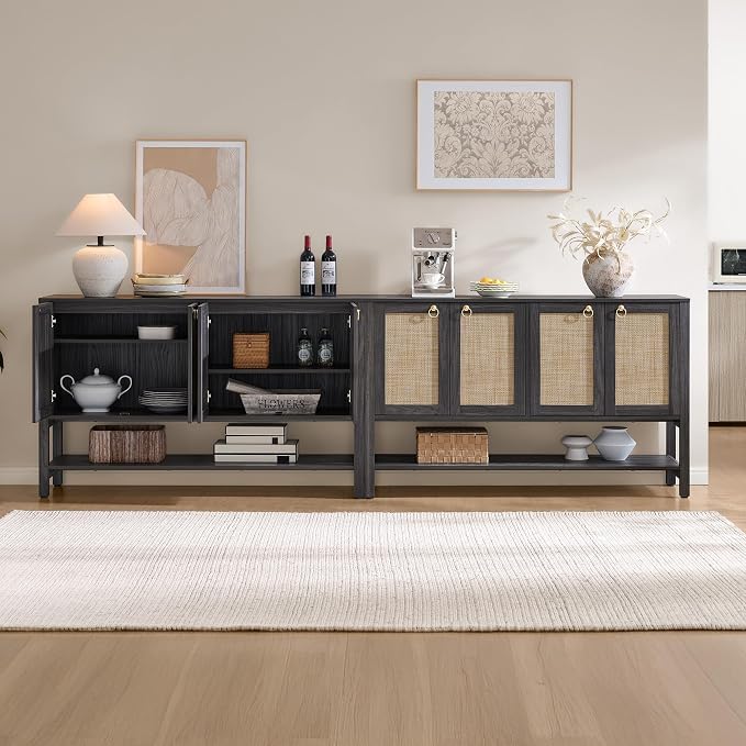 SICOTAS Rattan Sideboard Buffet Cabinet - Image 3