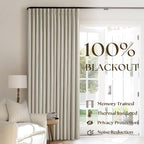 Oatmeal Linen Blackout 120 Inch Curtains - Image 3
