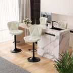 Nalupatio Modern Bar Stools Set of 4, Adjustable Faux Leather Upholstered by Nalupatio