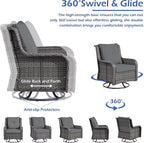 Wumiokio Patio Furniture Sets, 3 Pieces Wicker Outdoor Furniture - Image 4