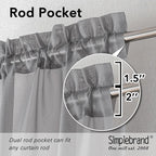 Simplebrand Rod Pocket Top Solid Voile Sheer Curtains - Image 4