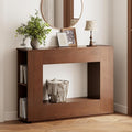 Walnut Console Table with Storage, 47.2" W Farmhouse Entryway Table, Long Sofa by YQJJGL