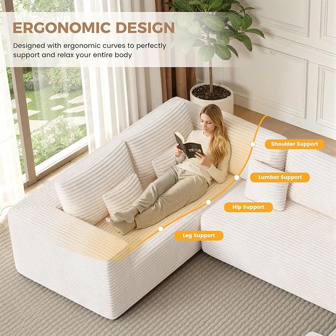 Luxanimarion 136'' Large Sectional Cloud Couches - Image 5