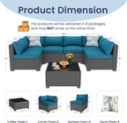 8 Piece Outdoor Patio Furniture Set, Outdoor Sectional Furniture, Rattan & - Image 7