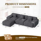 122" L Shaped Convertible Modular Couch, Cloud Couch Sectional - Image 2