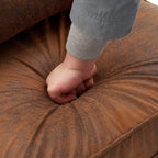Bonnlo Microfiber Rustic Mid Century Modern Accent Chair, Soild Wood Padding - Image 3