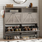 BORNOON Shoe Cabinet with 4 Flip Drawers Narrow Shoe Storage Cabinet Organizer by BORNOON