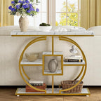 GiftGo Narrow Console Table for Entryway Industrial 4-Tier Sofa Table Behind - Image 3