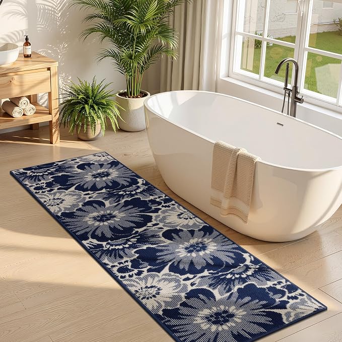Findosom Hallway Runner Rug 2x6, Non Slip High-Low Textured Floral Washable - Image 9