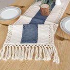 FEXIA Boho Blue Table Runner 72 Inches Long - Image 4