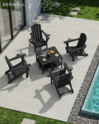 SERWALL 2-Tier HDPE Outdoor Side Table, Weatherproof Rectangular Adirondack - Image 8