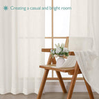 Chyhomenyc Semi Sheer Curtains 63 Inch Length 2 Panels - Image 7