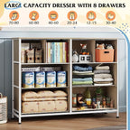 WLIVE Dresser for Bedroom with 8 Drawers, Wide Fabric Dresser for Storage and - Image 4
