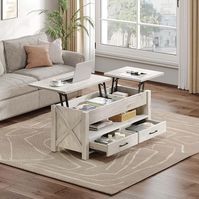 Seventable Coffee Table, 39.3" Lift Top Coffee Table - Image 2
