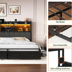 LARMACE Queen Bed Frame with 6 Storage Drawers, Bed Frame Queen Size with Linen - Image 7
