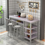 AWQM 3-Piece Bar Table and Chairs Set, Modern Glay Table - Image 4