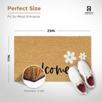 Coir Welcome Mat, Welcome Daisies, 17 x 29 in | 100% Natural Coir, Anti-Shedding - Image 2
