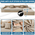 ZNSAYOTX Sectional Couch Covers, Stretch Jacquard Slipcovers - Image 3