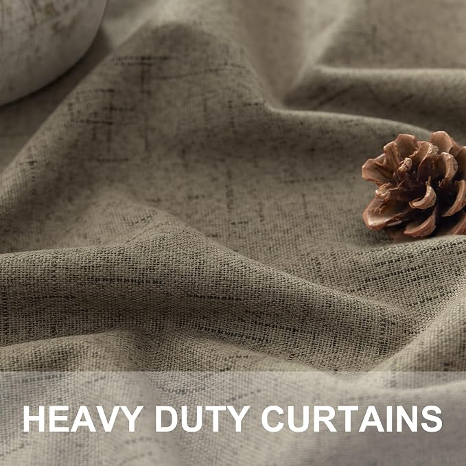 Brown Extra Long Blackout Curtains 108 Inch Long 9ft Back Tab Pocket Light - Image 3