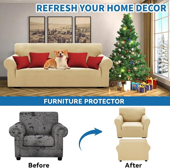 XINEAGE 2026 New Stretch Armchair Covers 1 Piece Chair Slipcovers Chair - Image 4