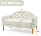 49" Small Loveseat Sofa for Small Spaces, Mid Century Modern Sofa, Linen - Image 2