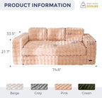 MAXYOYO 3 Seater Sofa for Living Room, Tufted Boneless Couch Bubbled Sofa Couch - Image 2