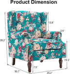 Pia Ricco Set of 2 Floral Accent Chairs, High Back Upholstered Armchairs - Image 2
