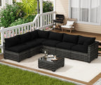 LOUVIXA 7 Piece Outdoor Patio Furniture Set, Outdoor Sectional Sofa, Wicker - Image 7