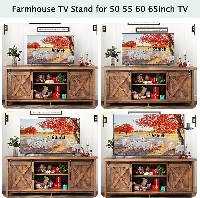 Farmhouse TV Stand for 55-65in TV - Image 5