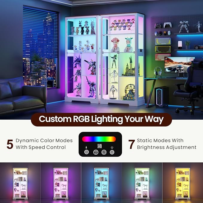 71” Glass Display Cabinet with RGB Light - Image 3