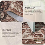 Area Rugs for Living Room, 6x9 Washable Area Rug for Bedroom, Retro Floral - Image 2