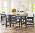 SERWALL Outdoor HDPE Dining Table Set, 7-Piece Outdoor Dining Table Sets - Image 7