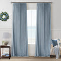 Dusty Blue 100% Blackout Linen 108 Inch Curtains by Twodrapes